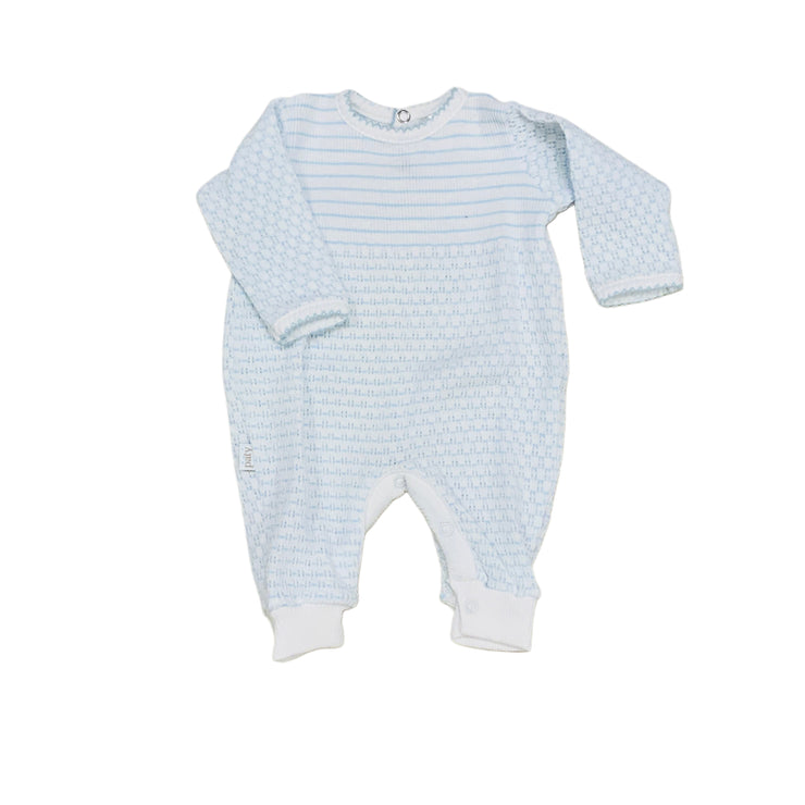 Blue LS Pinstripe Romper