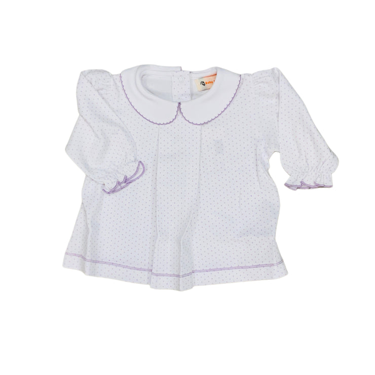 Lavender Dot Ruffle Top 25