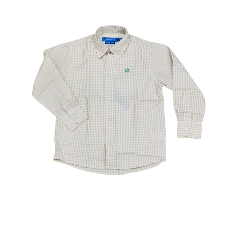 Khaki Check Button Down