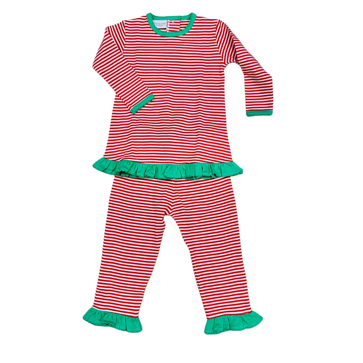 Red Stripe/Green Ruffle Lounge Set