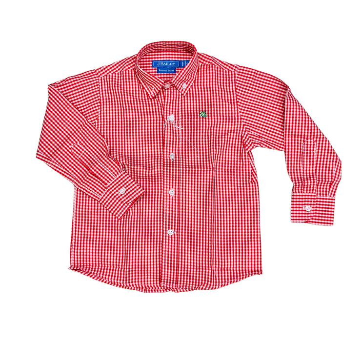 Red Check Button Down