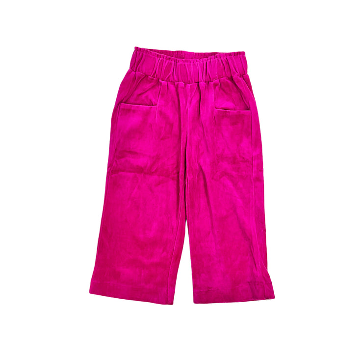 Magenta Velour Palazzo Pant