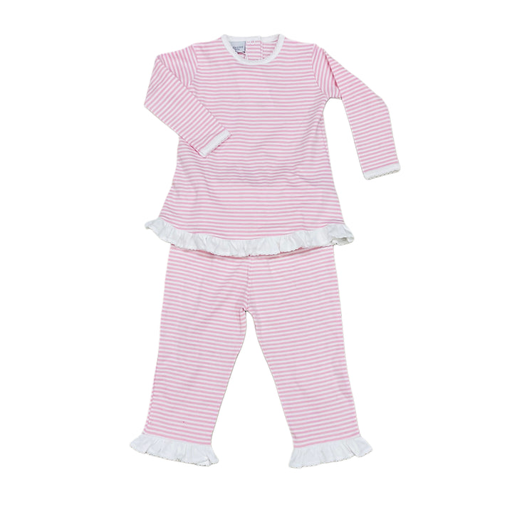 Pink Stripe/White Ruffle Lounge Set