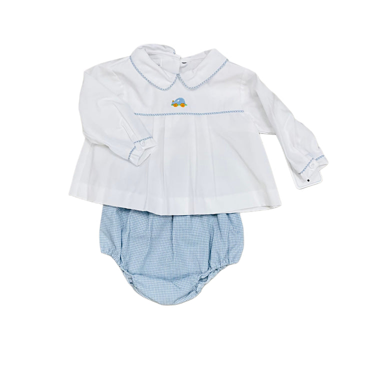 Bl Diaper Set w Car Emb