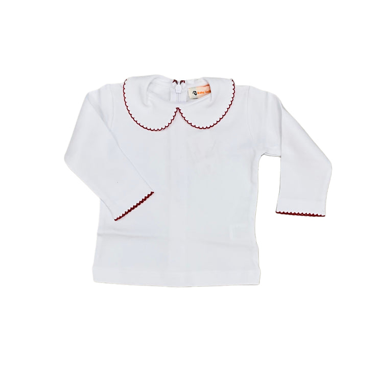 White/Red Picot Blouse 25