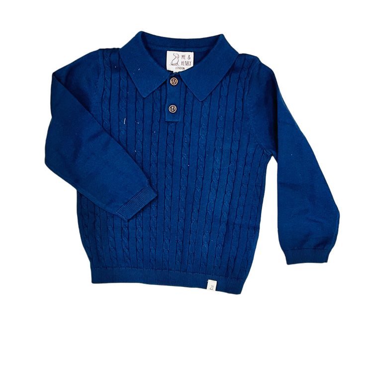 Christian Navy Cable LS Polo