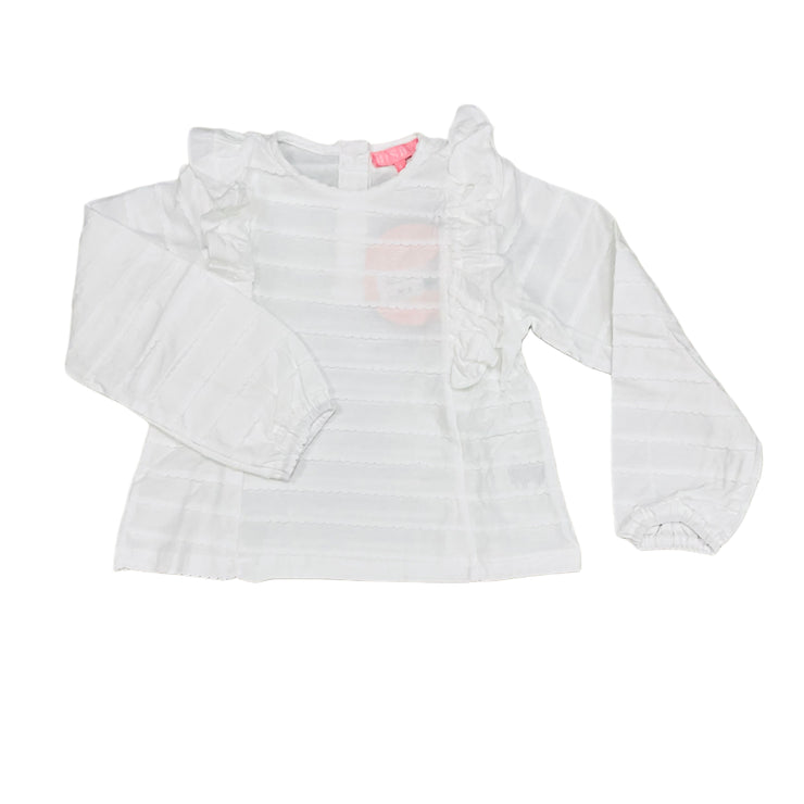 White Scallop Ruffle Blouse
