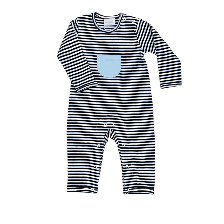 Navy/Blue Stripe Pocket Longall