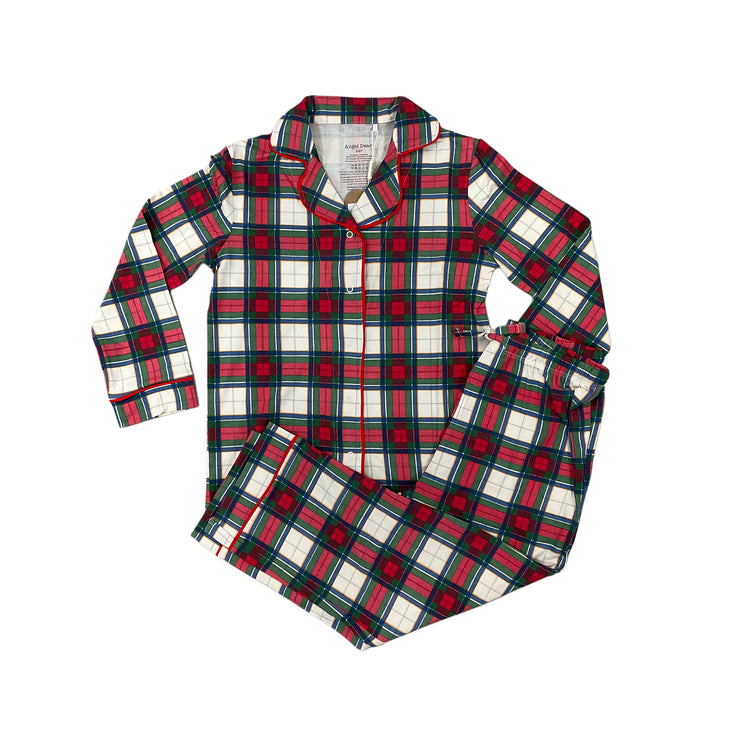 Holiday Plaid LS Collr PJ Set