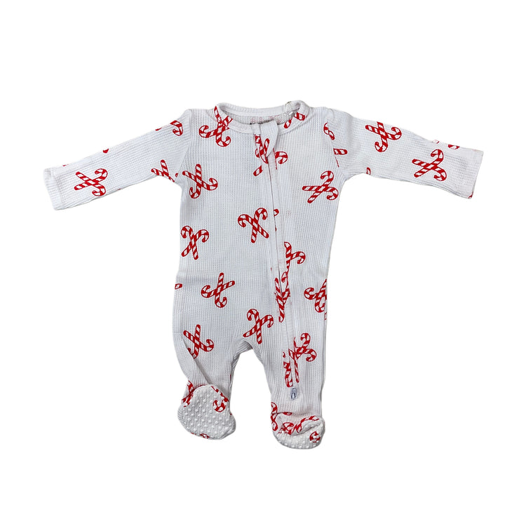 Candy Cane Zipper Footie