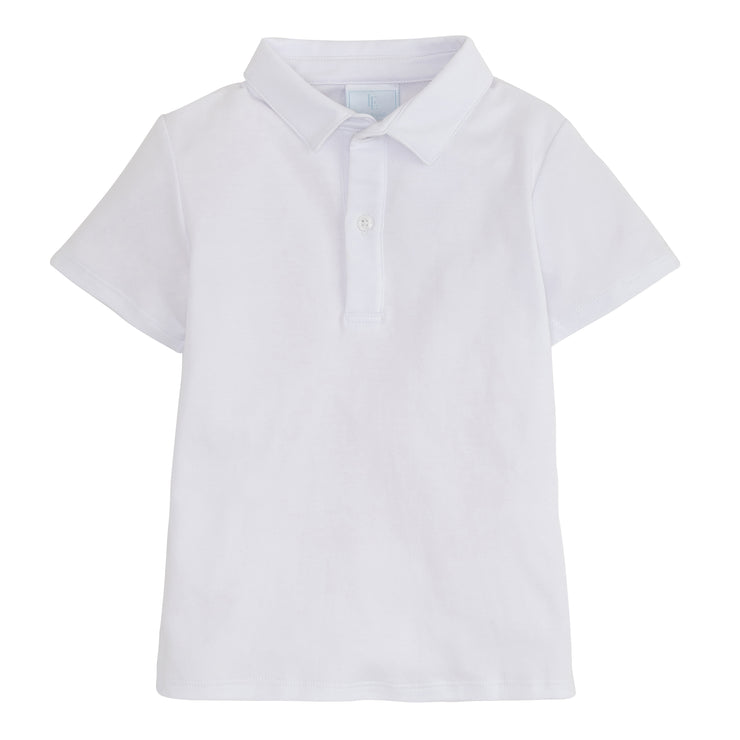 White Short Sleeve Solid Polo